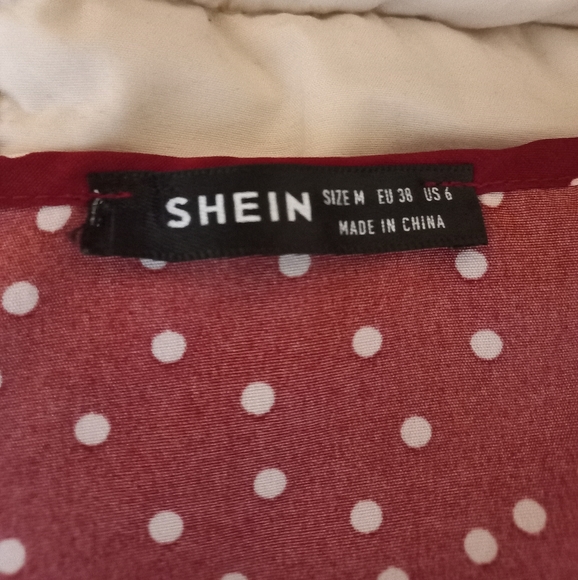 Polka Dot V-neck Ruffle Trim Dress - Picture 2 of 6